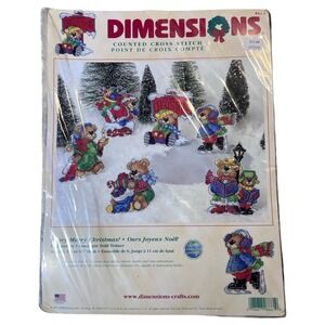Dimension Beary Merry Christmas Counted Cross Stitch Kit 14ct Plastic Canvas‎